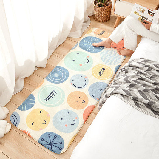 Cute Cartoon Carpet Soft Anti-slip Living Room Carpets Home Decoration Rainbow Printed Kids Room Rugs Entrance Doormat - Side View