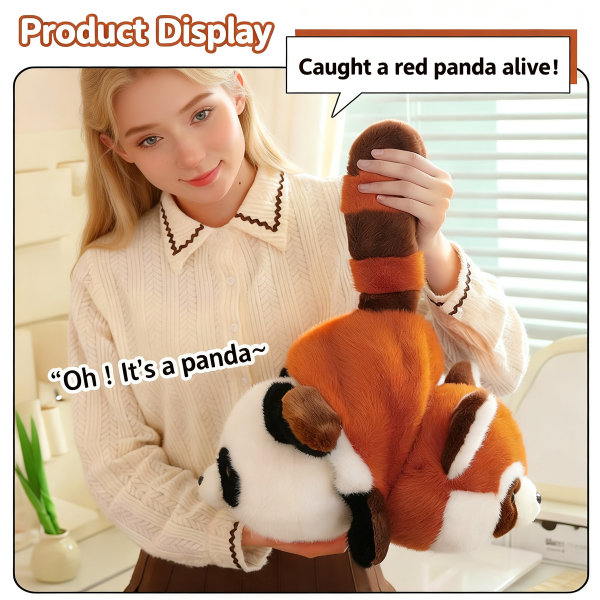 Reversible Panda Plush | Red Panda to Giant Panda Flip Stuffed Toy - Image 9