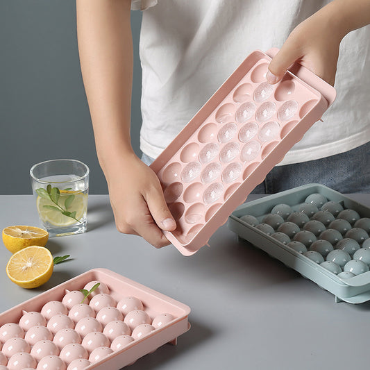 Ice Tray 3D Round Ice Molds Home Bar Party Use Round Ball Ice Cube Makers Kitchen DIY Ice Cream Moulds - Side View