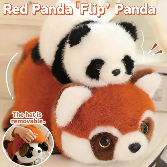 Reversible Panda Plush | Red Panda to Giant Panda Flip Stuffed Toy