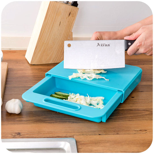 Multifunction Kitchen Chopping Blocks Sinks Drain Basket Cutting Board Vegetable Meat Tools Kitchen Accessories Chopping Board - Side View