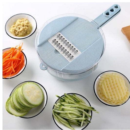 8 In 1 Mandoline Slicer Vegetable Slicer Potato Peeler Carrot Onion Grater With Strainer Vegetable Cutter Kitchen Accessories - Side View