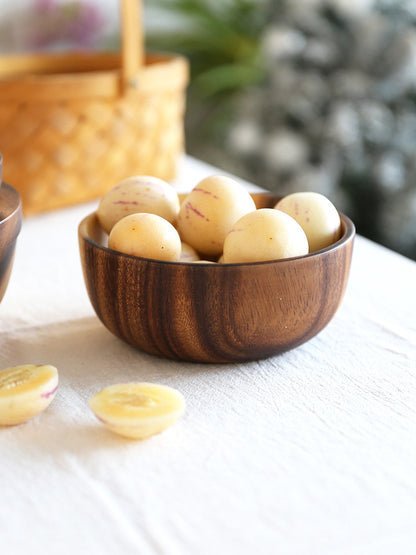 Kitchen Natural Wooden Bowl Household Fruit Bowl Salad Bowl For Home Restaurant Food Container Wooden Utensils Note The Size Hot - In Use