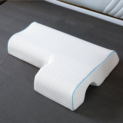 Couples Pillow Arched Cuddle Pillow With Slow Rebound Memory Foam For Arm Rest Hand Pillow - In Use