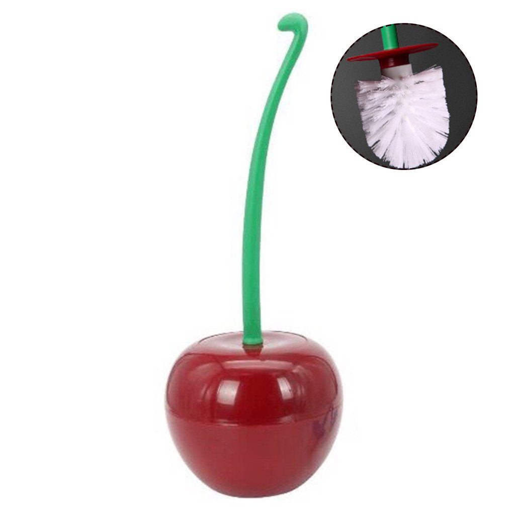 Long Handle Soft Hair Household Toilet Brush Cherry Toilet Brush Daily Necessities Creative Plastic Cleaning Brush Toilet Brush Set - Image 13