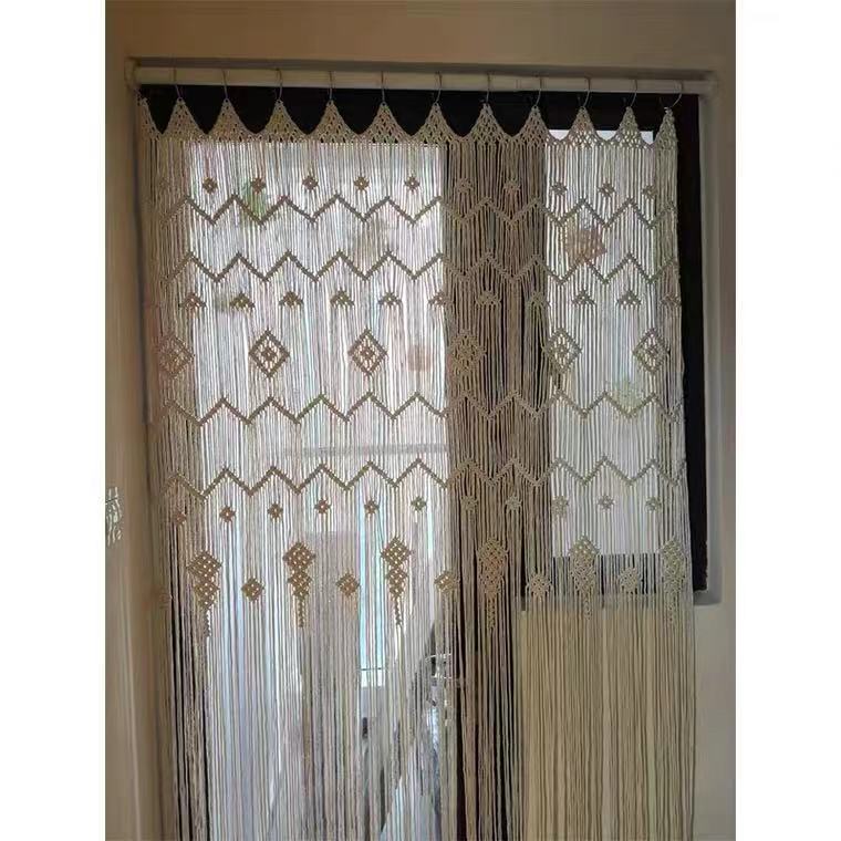 Finished Hoop Door Curtain Bohemian Tapestry Hand Woven Curtain European Style - Image 6
