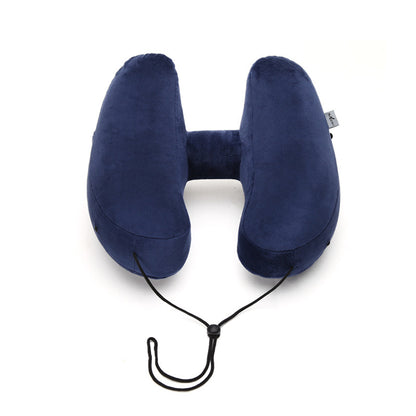 Hooded Travel Pillow H Shaped Inflatable Neck Pillow Folding Lightweight Nap Car Seat Office Airplane Sleeping Cushion Pillows - Image 9