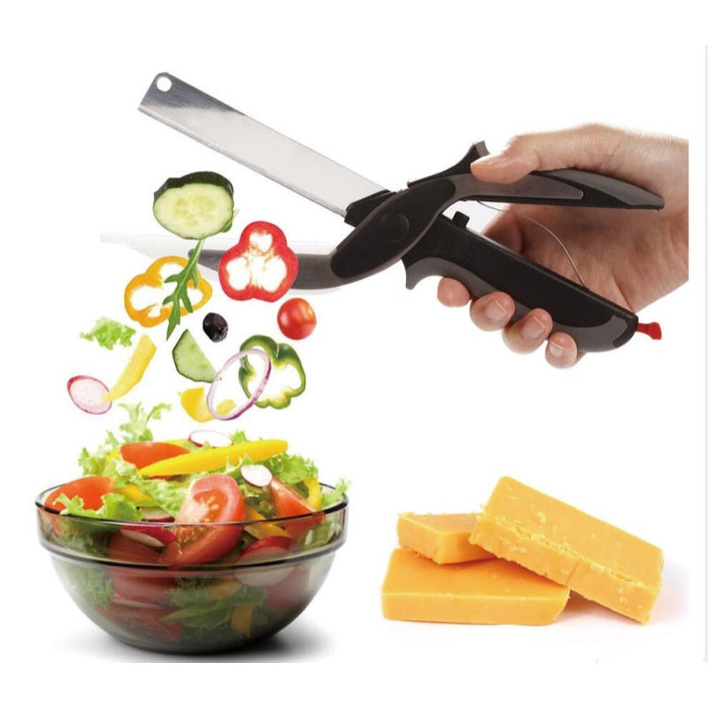 2 in 1 Stainless Steel Kitchen Knife Shears Vegetable Slicer Main image