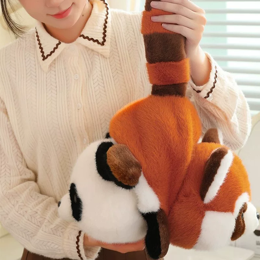 Reversible Panda Plush | Red Panda to Giant Panda Flip Stuffed Toy - Side View