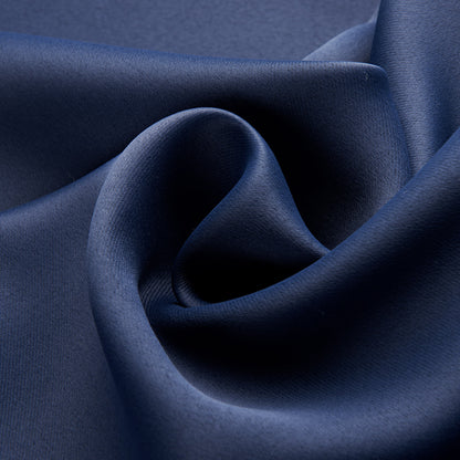 Dark Blue Bedroom Blackout Fabric Printed Curtains - Detail