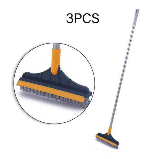 Floor Gap Cleaning Bristles Brush V-broom Rubber Wiper Glass Bathroom Toilet Tile Water Drying Dust Pet Hair Household Scraper - Side View