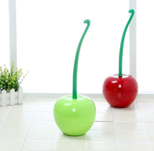 Long Handle Soft Hair Household Toilet Brush Cherry Toilet Brush Daily Necessities Creative Plastic Cleaning Brush Toilet Brush Set - Side View
