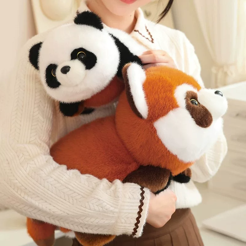 Reversible Panda Plush | Red Panda to Giant Panda Flip Stuffed Toy - In Use