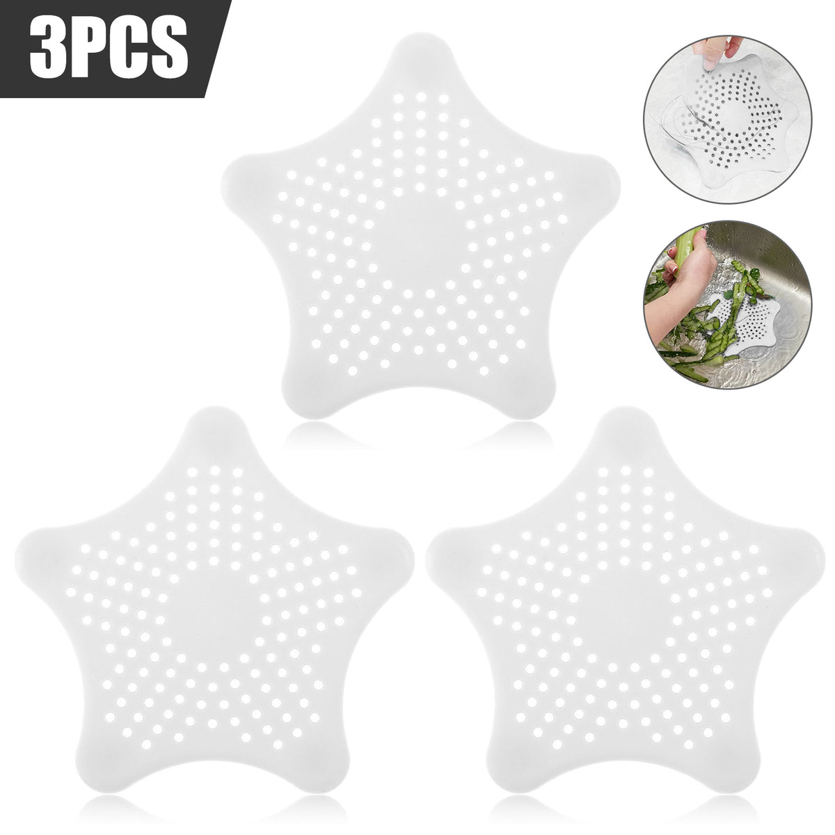 3PCS Silicone Starfish-shaped Sink Drain Filter Bathtub Hair Catcher Stopper Drain Hole Filter Strainer For Bathroom Kitchen Toilet - Image 13