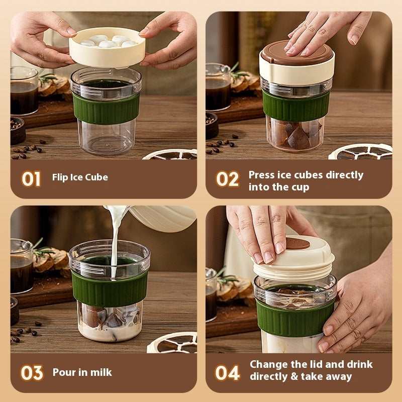 500ML Iced Brew Coffee Cup With Ice Cube Tray Leak Proof Versatile Iced Coffee Bottle For Home Office Travel Camping Tools - Image 7