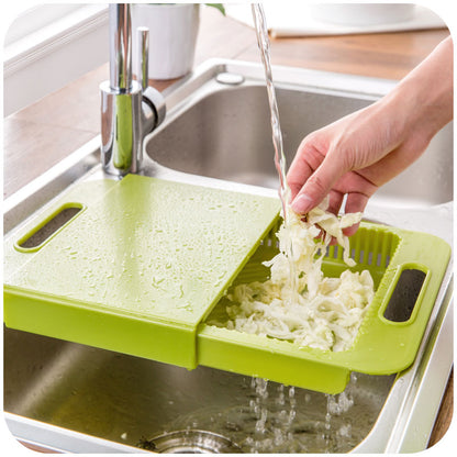 Multifunction Kitchen Chopping Blocks Sinks Drain Basket Cutting Board Vegetable Meat Tools Kitchen Accessories Chopping Board - In Use