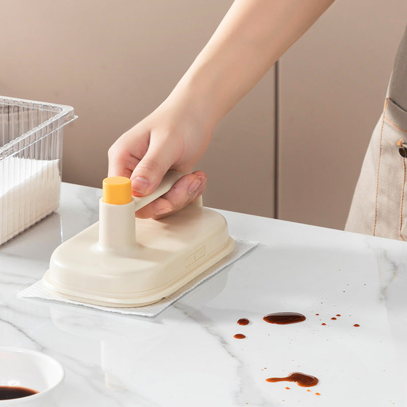 Kitchen Bathroom Toilet Cleaning Magic Brush Glass Wall Cleaning Bath Brush Handle Cleaning Rag Ceramic Window Slot Clean Brush Kitchen Gadgets - In Use