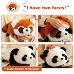 Reversible Panda Plush | Red Panda to Giant Panda Flip Stuffed Toy