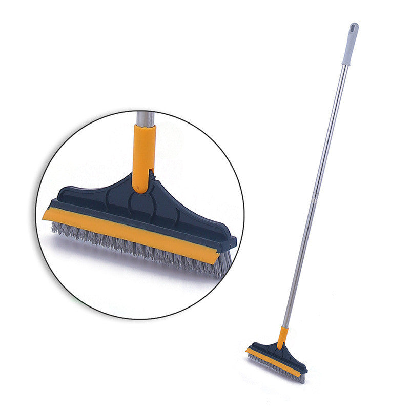 Floor Gap Cleaning Bristles Brush V-broom Rubber Wiper Glass Bathroom Toilet Tile Water Drying Dust Pet Hair Household Scraper - In Use