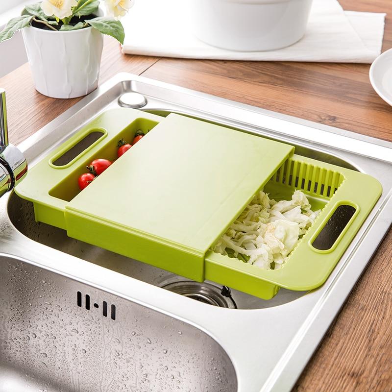 Multifunction Kitchen Chopping Blocks Sinks Drain Basket Cutting Board Vegetable Meat Tools Kitchen Accessories Chopping Board - Image 11