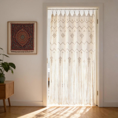 Finished Hoop Door Curtain Bohemian Tapestry Hand Woven Curtain European Style