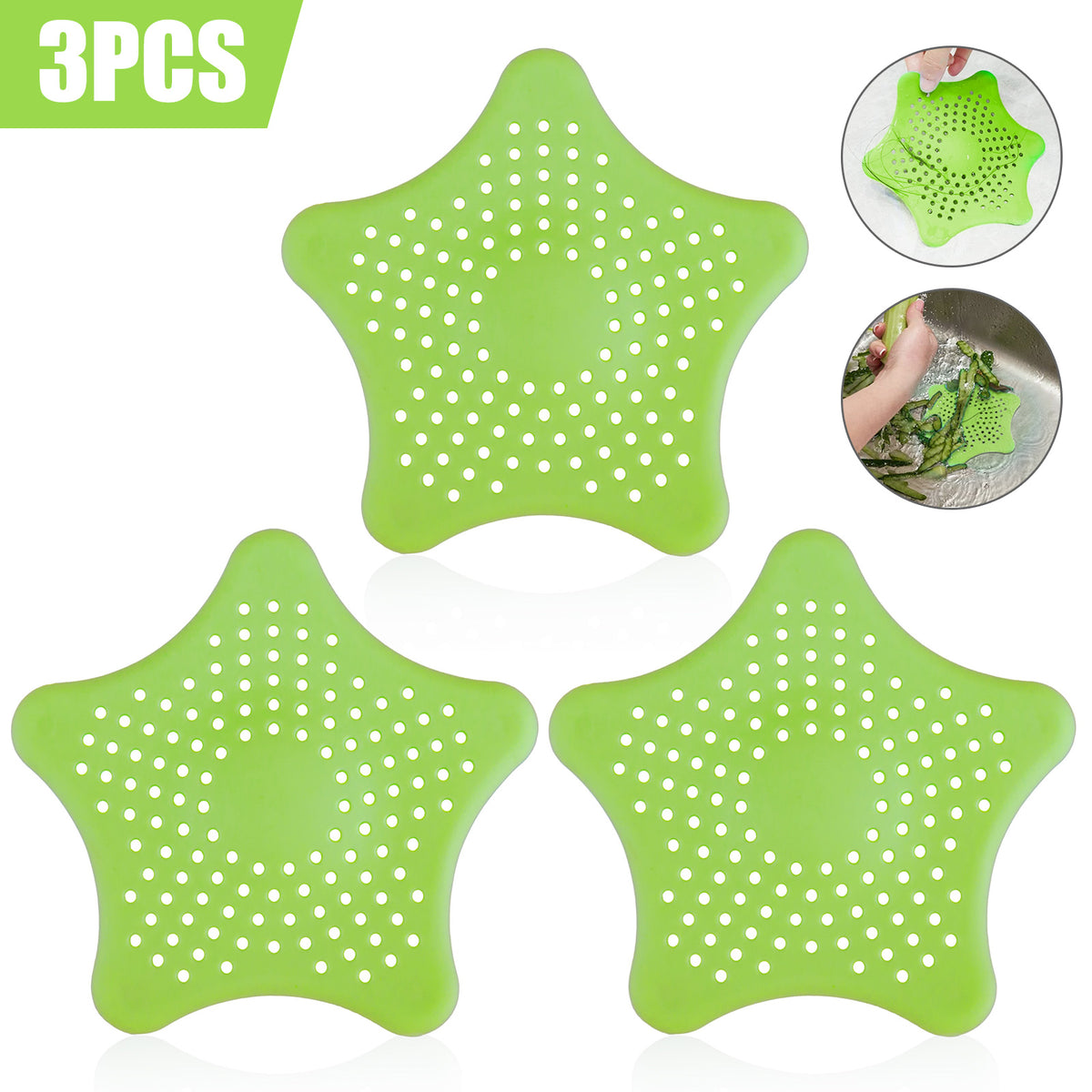 3PCS Silicone Starfish-shaped Sink Drain Filter Bathtub Hair Catcher Stopper Drain Hole Filter Strainer For Bathroom Kitchen Toilet - Image 12