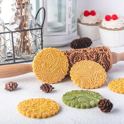 Creative Pattern Embossed Rolling Pin Cookies