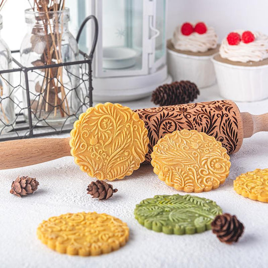 Creative Pattern Embossed Rolling Pin Cookies