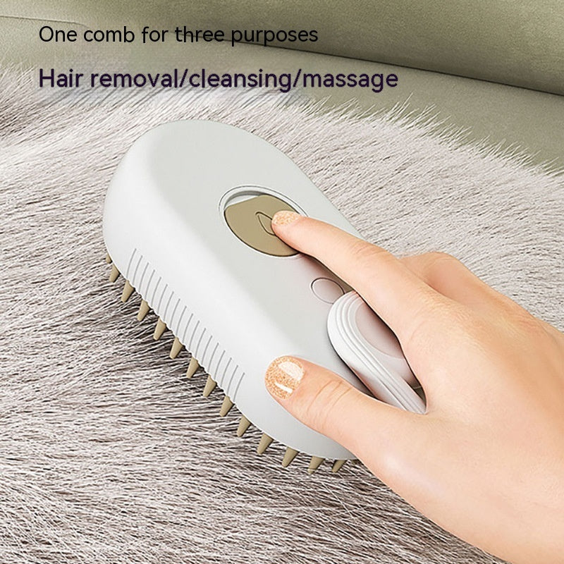 Cat Steam Brush Steamy Dog Brush 3 In 1 Electric Spray Cat Hair Brushes For Massage Pet Grooming Comb Hair Removal Combs Pet Products - Side View