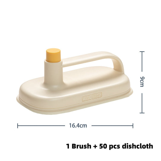 Kitchen Bathroom Toilet Cleaning Magic Brush Glass Wall Cleaning Bath Brush Handle Cleaning Rag Ceramic Window Slot Clean Brush Kitchen Gadgets - Side View