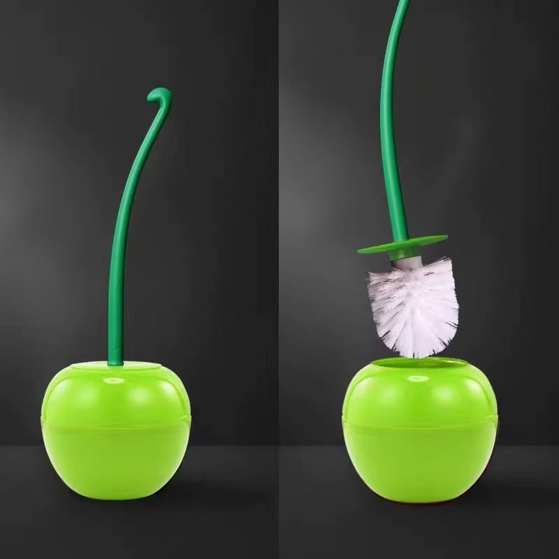 Long Handle Soft Hair Household Toilet Brush Cherry Toilet Brush Daily Necessities Creative Plastic Cleaning Brush Toilet Brush Set - Image 14