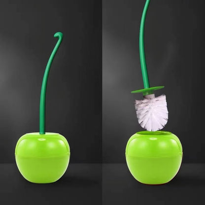 Long Handle Soft Hair Household Toilet Brush Cherry Toilet Brush Daily Necessities Creative Plastic Cleaning Brush Toilet Brush Set - Image 14