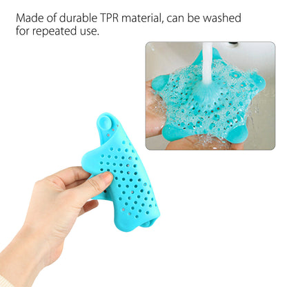 3PCS Silicone Starfish-shaped Sink Drain Filter Bathtub Hair Catcher Stopper Drain Hole Filter Strainer For Bathroom Kitchen Toilet - In Use