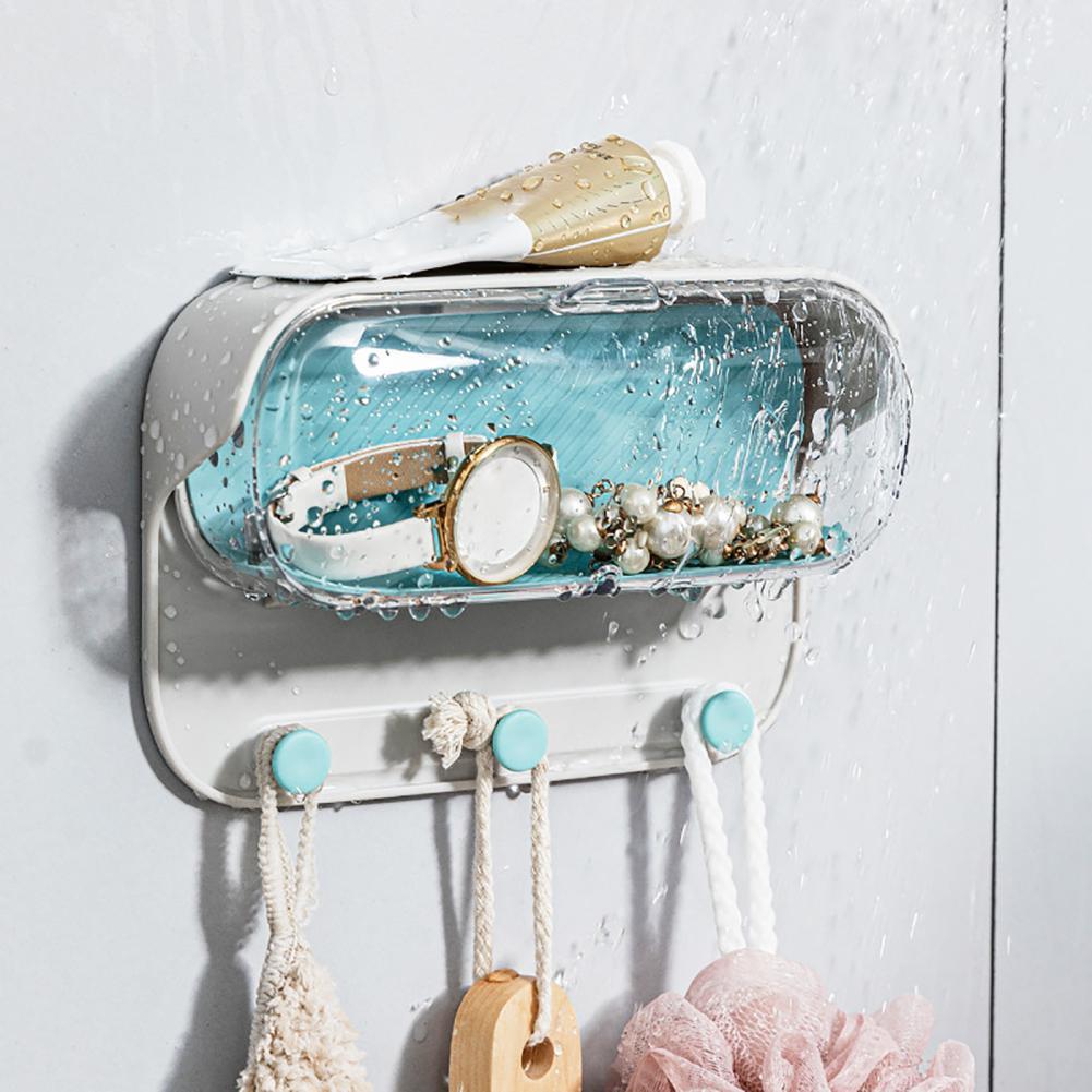 Bathroom Wall Holder Punch-free Wall-mounted Convenient Practical Washroom Glasses Storage Box Clothes Key Organizer Accessories - Image 6