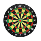 Front view of a children's magnetic dartboard showing numbered scoring sections on white background.