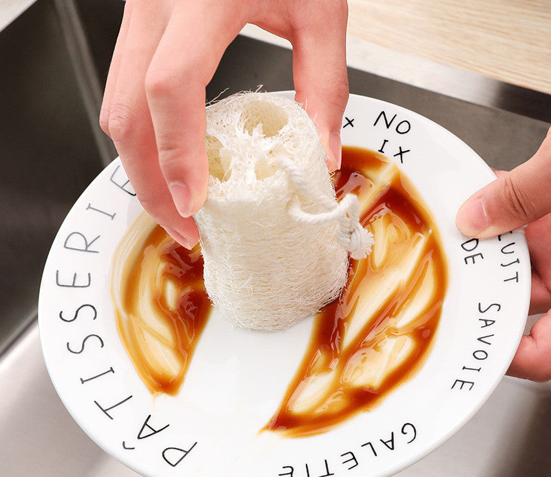 Household Cleaning Loofah Sponge Dish Cloth Absorbent Old Loofah Wipes Secondary image