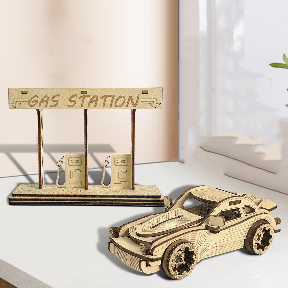 Children's DIY Wooden 3D Puzzle Toy Car™ Main image