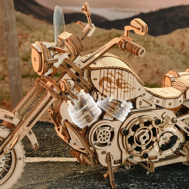 Motorcycle Manual Wooden Assembly Model Toy™