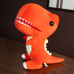 Cute orange dinosaur plush toy, soft cartoon stuffed animal doll for boys children gift