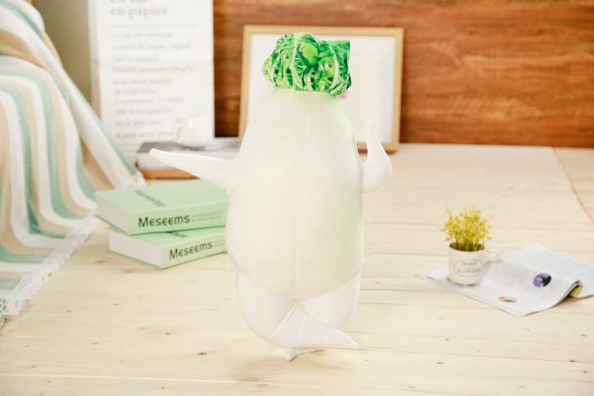 Mini white radish plush toy thumbnail, soft daikon vegetable stuffed pillow, cute small radish plushie preview